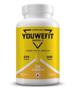 YouWeFit Omega-3 Fish Oil Capsules – 1250 mg, Triple Strength