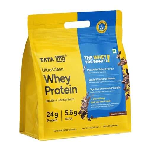 Tata 1mg Ultra Clean Whey Protein Isolate + Concentrate (Hazelnut Chocolate)